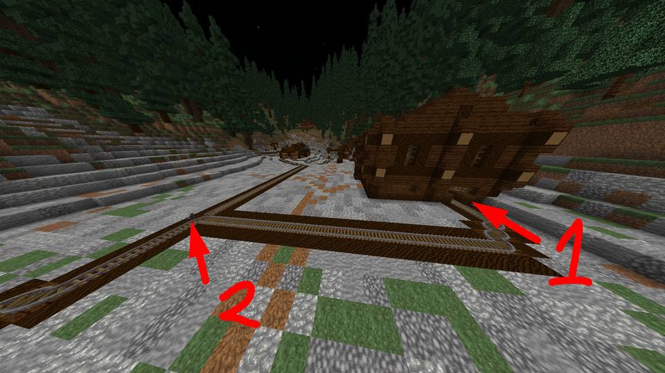 Image 17 — Départ du wagonnet et leviers d’aiguillage à l’entrée de Mornith.